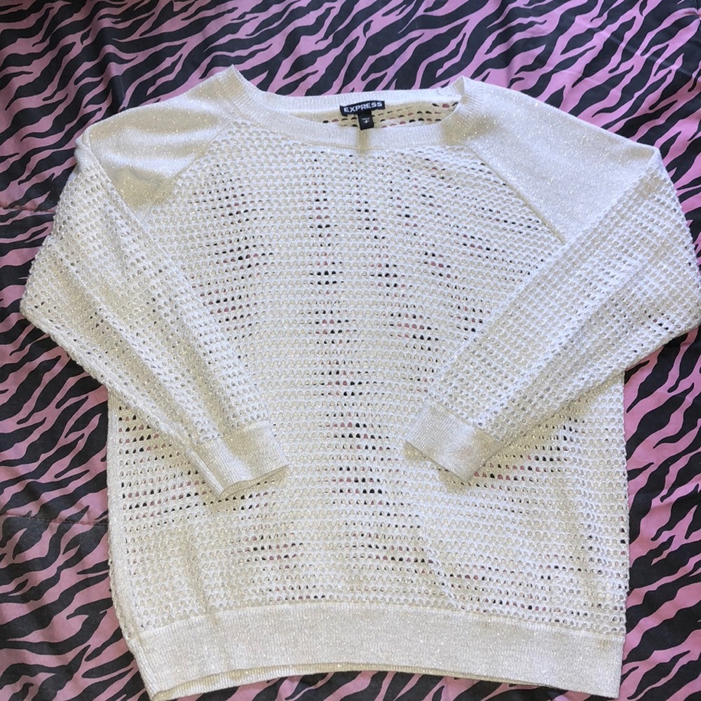 🚨🚨SOLD 🚨🚨Express White Sparkly Sweater ✨